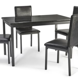 Ruston Small Gloss Dining Table In Charcoal Black Marble Effect