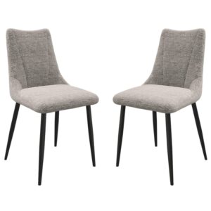 Zaria Light Grey Fabric Dining Chairs In Pair