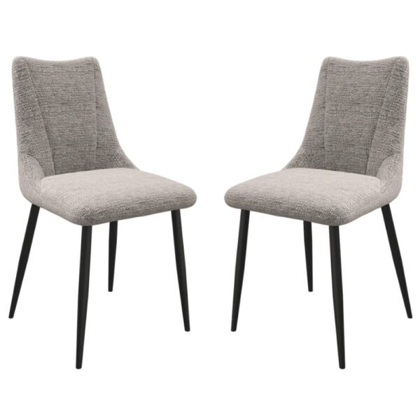 Zaria Light Grey Fabric Dining Chairs In Pair