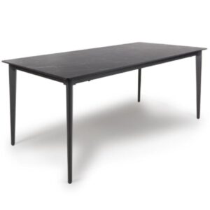 Aliso Large Sintered Stone Dining Table In Black Marble Effect