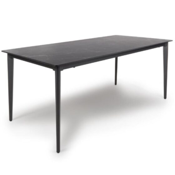 Aliso Large Sintered Stone Dining Table In Black Marble Effect