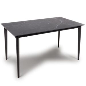 Aliso Small Sintered Stone Dining Table In Black Marble Effect