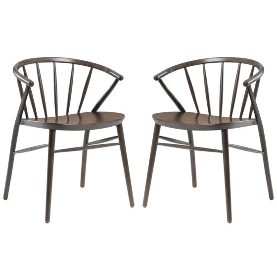 Abiquiu Antique Grey Wooden Dining Chairs In Pair