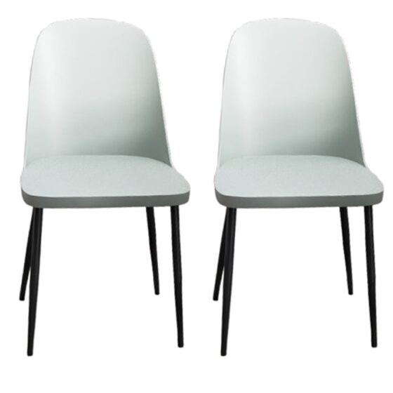 Arta Duo Light Grey Plastic Dining Chairs In Pair