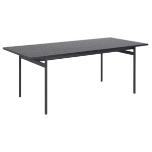 Avila Wooden Rectangular Dining Table In Ash Black