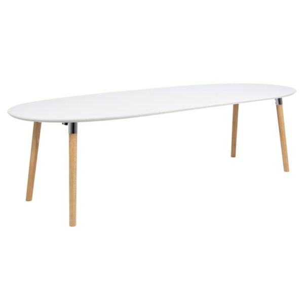 Bellini Wooden Extending Dining Table With Oak Legs In White