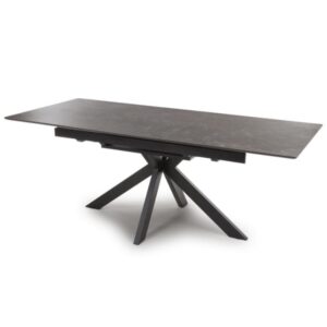 Gabri Large Sintered Stone Extending Dining Table In Black