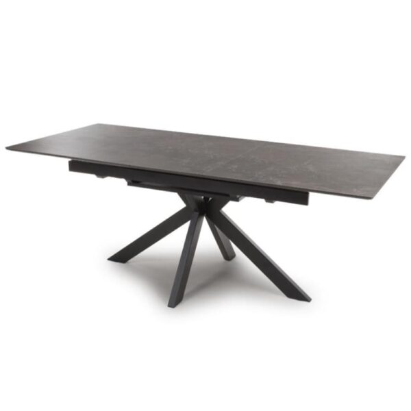 Gabri Large Sintered Stone Extending Dining Table In Black