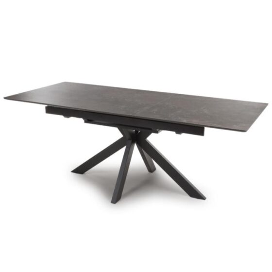 Gabri Large Sintered Stone Extending Dining Table In Black