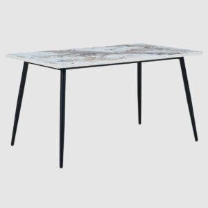 Hobart Small Wooden Dining Table In Pandora Marble Effect
