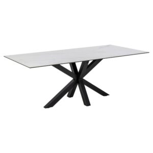 Hyeres Ceramic Rectangular Dining Table In White Akranes