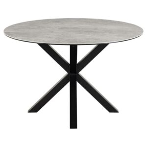 Hyeres Ceramic Round Dining Table In Grey Anista