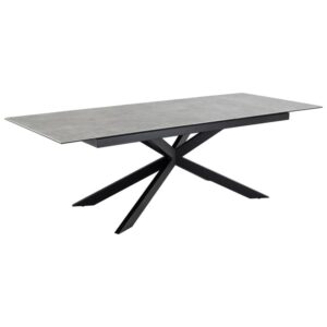 Imperia Large Ceramic Extending Dining Table In Grey Anista