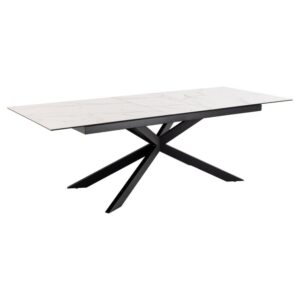 Imperia Large Ceramic Extending Dining Table In White Akranes