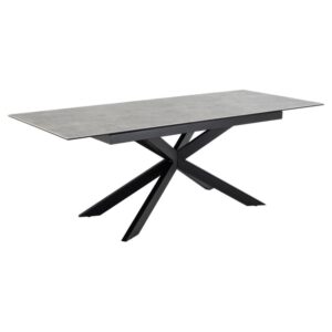 Imperia Small Ceramic Extending Dining Table In Grey Anista