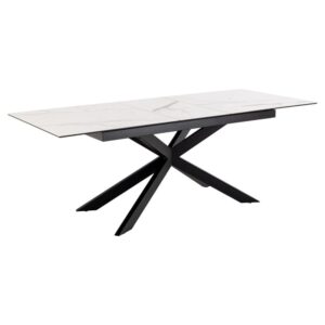 Imperia Small Ceramic Extending Dining Table In White Akranes