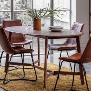 Madrina Wooden Oval Dining Table In Walnut