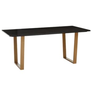 Valrico Black Marble Top Dining Table With Gold Legs