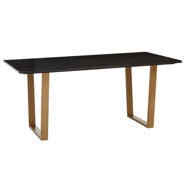 Valrico Black Marble Top Dining Table With Gold Legs
