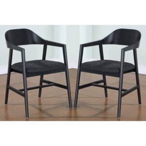 Cairo Black Wooden Carver Dining Chairs In Pair