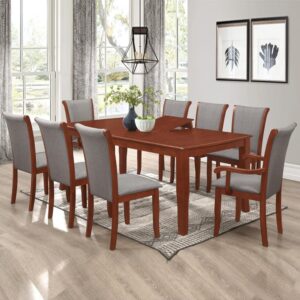 Cayuga Wooden Extending Dining Table With 8 Chairs In Mahogany