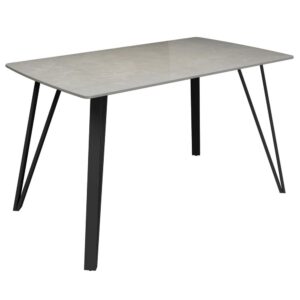 Raleigh Sintered Stone Ceramic Dining Table In Gloss Grey