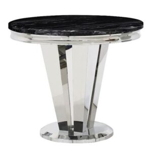 Richmond Marble Round Dining Table In Black