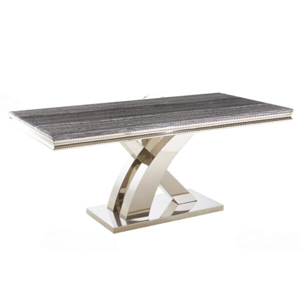 Merritt Marble Rectangular Dining Table In Grey