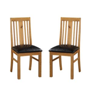 Adriel Light Oak Wooden Dining Chairs In Pair