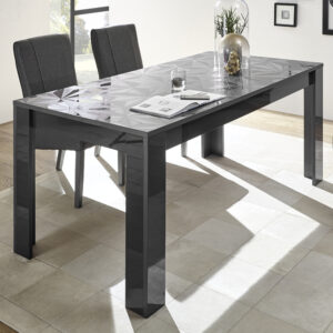Arlon High Gloss Rectangular Dining Table In Grey