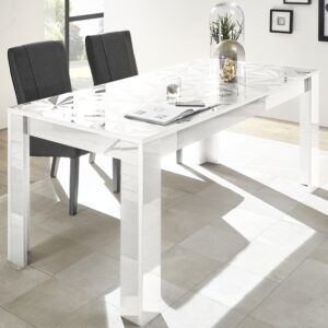 Arlon High Gloss Rectangular Dining Table In White