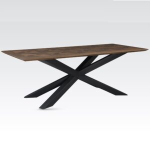 Narva Large Parquet Wooden Dining Table In Walnut