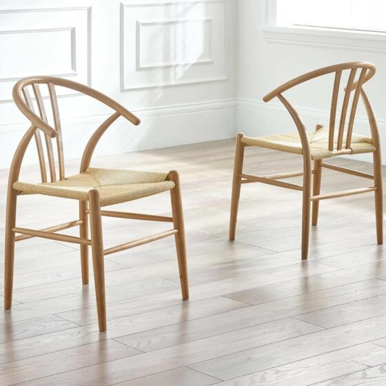 Sikeston Oak Wooden Dining Chairs - Pair