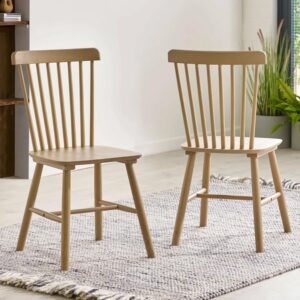 Soldotna Oak Wooden Dining Chairs – Pair