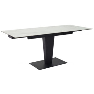 Valencia Ceramic Marble Extending Dining Table In White