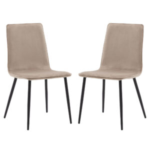 Wickham Taupe Fabric Dining Chairs In Pair