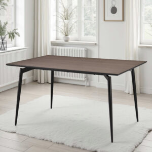 Irmo 140cm Wooden Dining Table With Black Legs – Ashen Oak