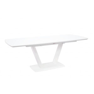 Logan Large Glass Extending Dining Table In White