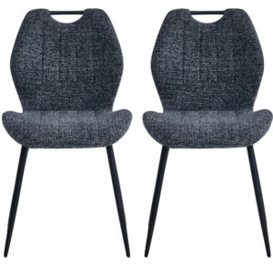 Tomah Dark Grey Fabric Dining Chairs – Pair