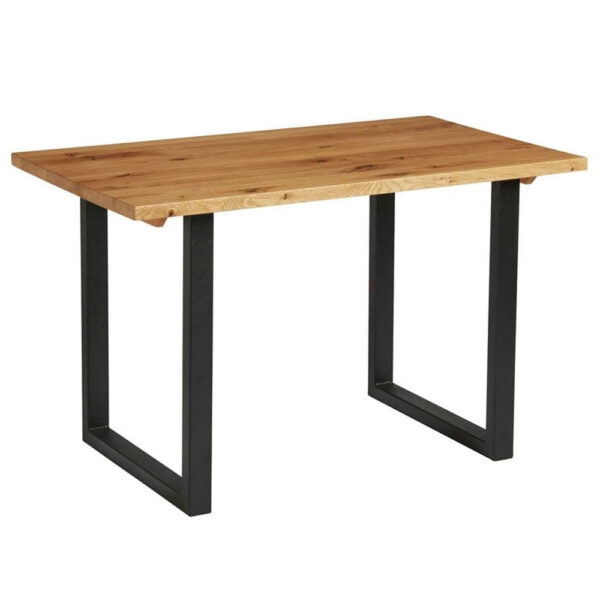 Worley 120cm Wooden Dining Table In Character Oak And Black