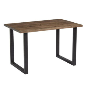 Worley 120cm Wooden Dining Table In Smoked And Black