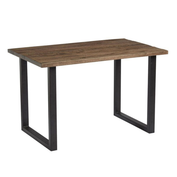 Worley 120cm Wooden Dining Table In Smoked And Black