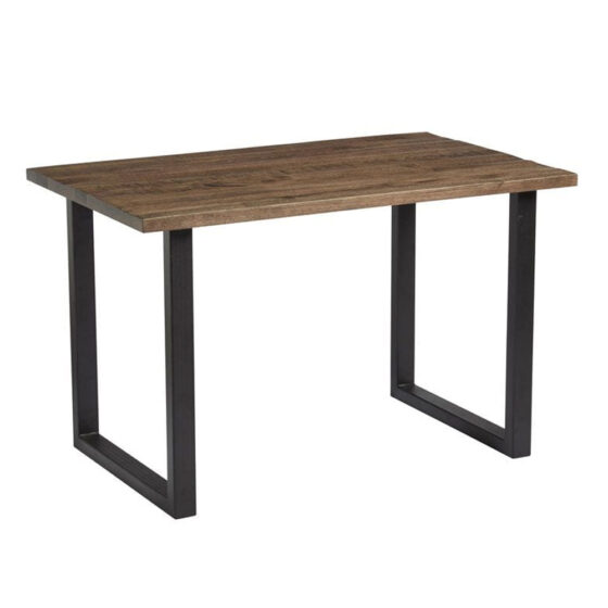 Worley 120cm Wooden Dining Table In Smoked And Black
